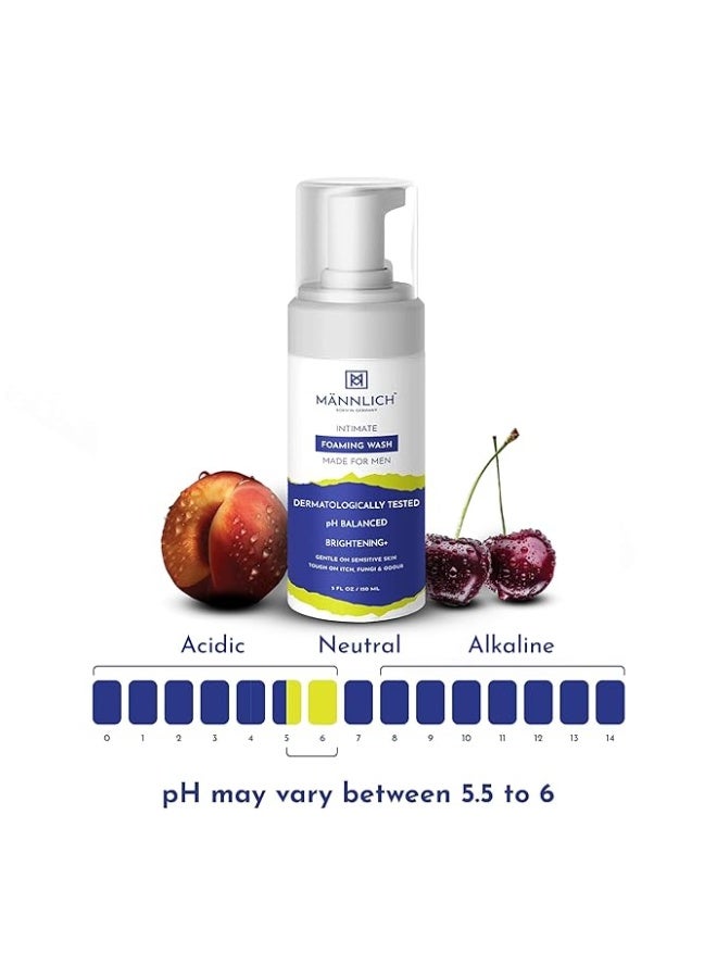 Mannlich Intimate Wash for Men (150 ml) Relieves Itchiness & Odour, Prevents Fungal Growth, Genital Area, pH Balanced & Dermatologically Tested With Tea Tree Oil, Neem, Eucalyptus Oil, 1% Salicylic & Lactic Acid - Image 2